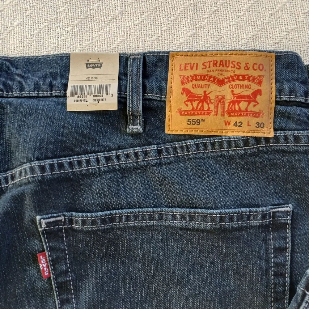 levis 559 relaxed straight jeans new mens 42×30 denim